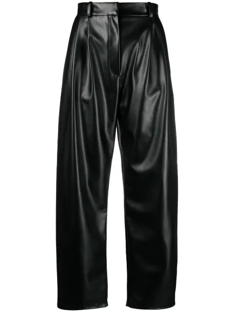 faux leather wide leg trousers | Farfetch (CA)