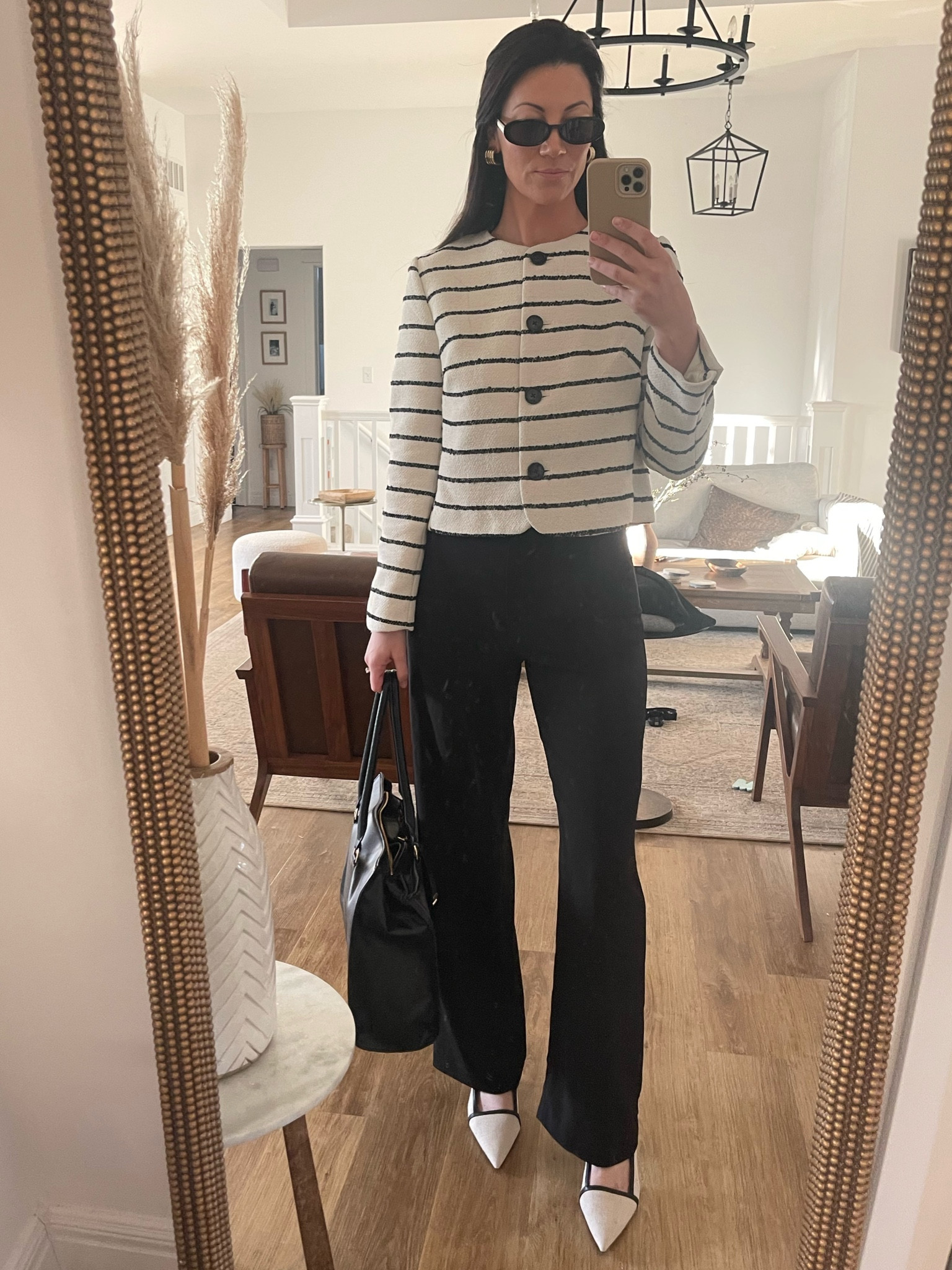 Corporate fit! Love how the black and white top can be dressed up or down. Classy and chic! The sling back heels complete the look 🤍

Work outfits, office style, luxe leisure , office outfit 

#LTKShoeCrush #LTKStyleTip #LTKWorkwear