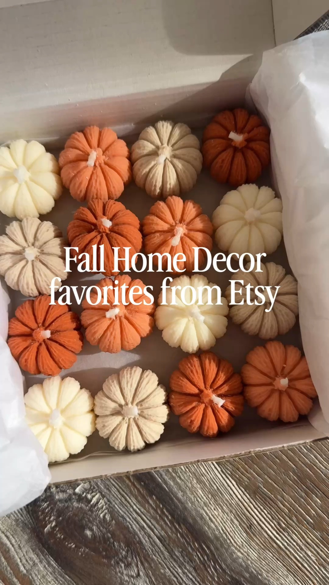 Handmade Etsy finds I love for fall 🍂 

1. Tiny pumpkin candles that look like they're wearing little sweaters
2. A block print pumpkin from mother-daughter duo
3. A Hello Fall candle, a repeat order!

Plus a few more fall home decor favorites. 
Shop Etsy for fall, straight from the makers

#etsy #etsycreatorcollective @Etsy