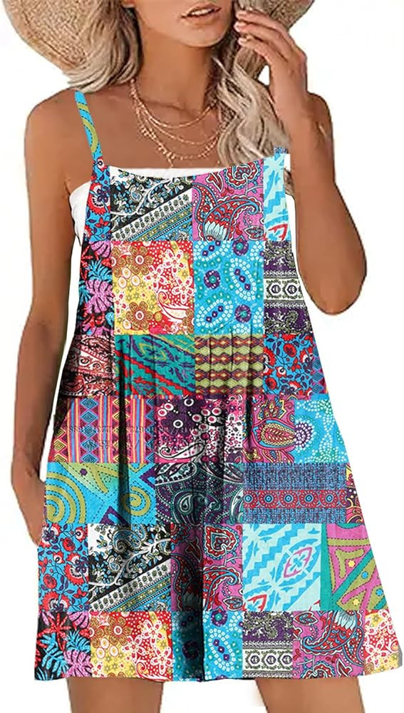 Women's Casual Loose Short Cotton Rompers Bib Overalls Baggy Beach Bohemian Travel Vacation Cloth... | Amazon (US)