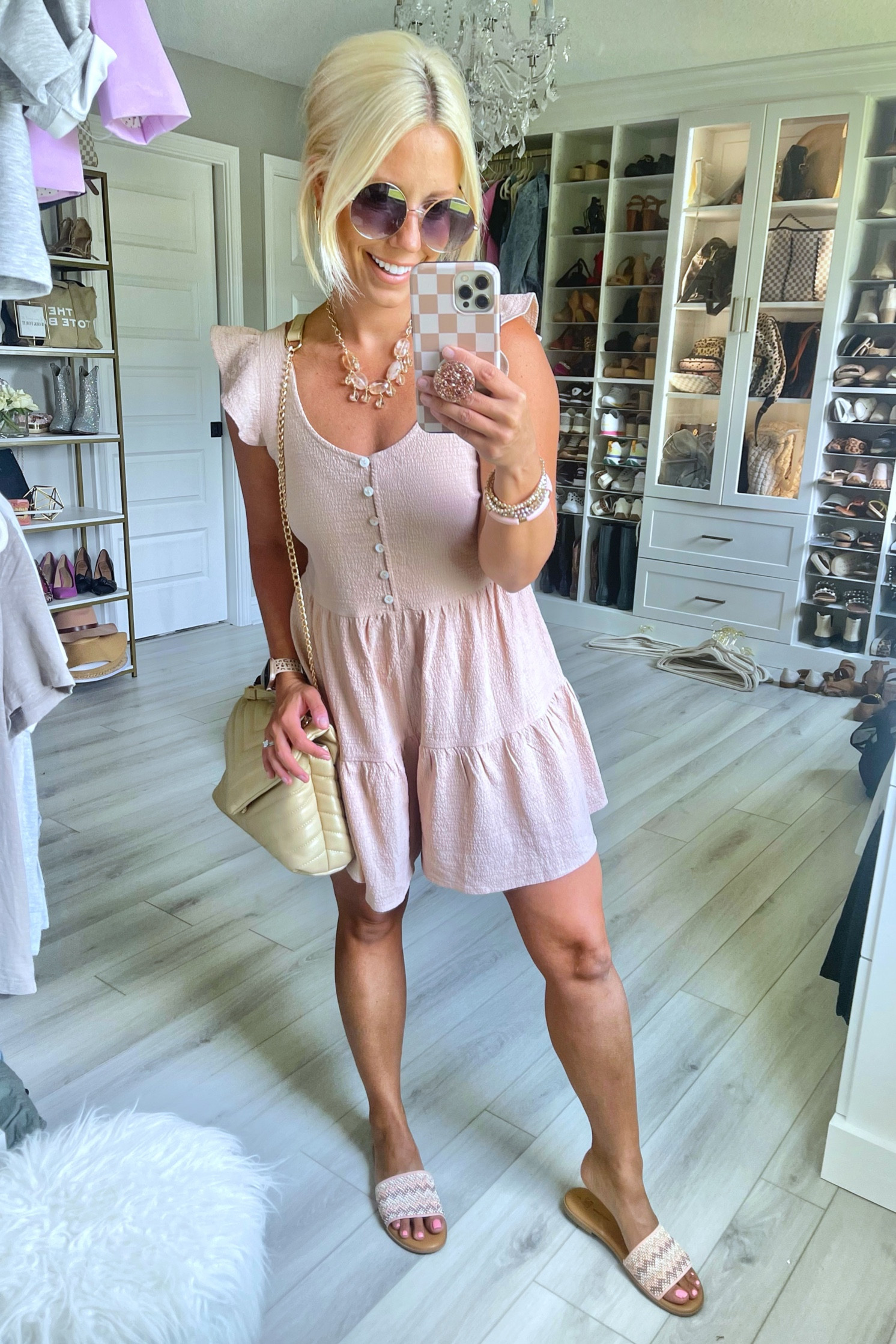 The cutest ROMPER that looks like a dress!!! Wearing size small. Sandals TTS. 

#LTKstyletip #LTKSeasonal #LTKunder50