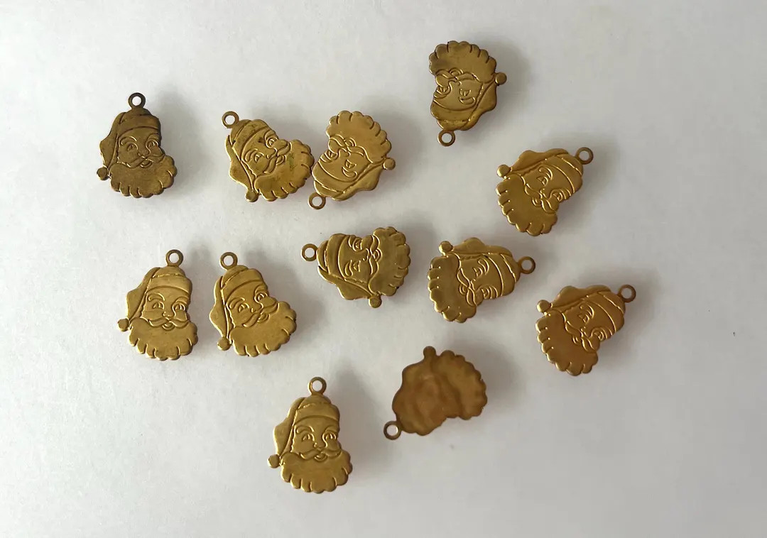12 Small Brass Santa Claus Charms ZI198 - Etsy | Etsy (US)