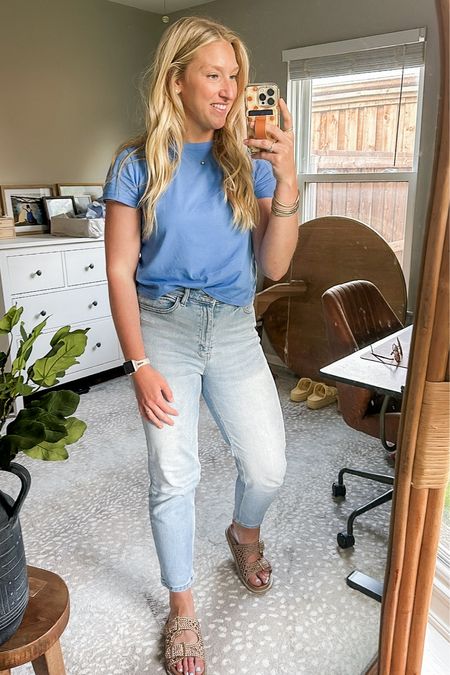 Casual Outfit Inspo for Spring and Summer! ✨

T-SHIRT: grabbed this one in a M. Comes in SO many colors and is such a steal at $10. I have a shorter torso so I really love the boxy fit 🙌🏼

JEANS: this mom jeans are a best seller for good reason! The wash is super flatter and they are comfortable enough to wear all day! Wearing my true size 6

SANDALS: These shoes are so COMFY! ✨ I love the woven detail and the gold buckles! Fit TTS 🙌🏼

#LTKSeasonal #LTKfindsunder50 #LTKshoecrush