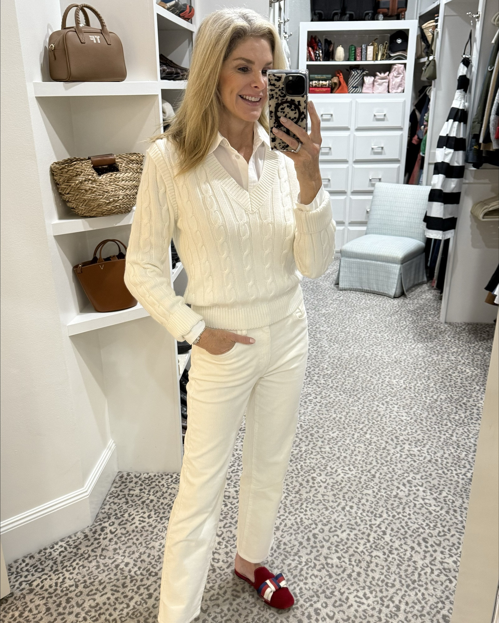 I love a  cream & white combo! 
Short & sweater - S 
Corduroy jeans fit TTS 


#LTKOver40 #LTKFindsUnder100 #LTKVideo