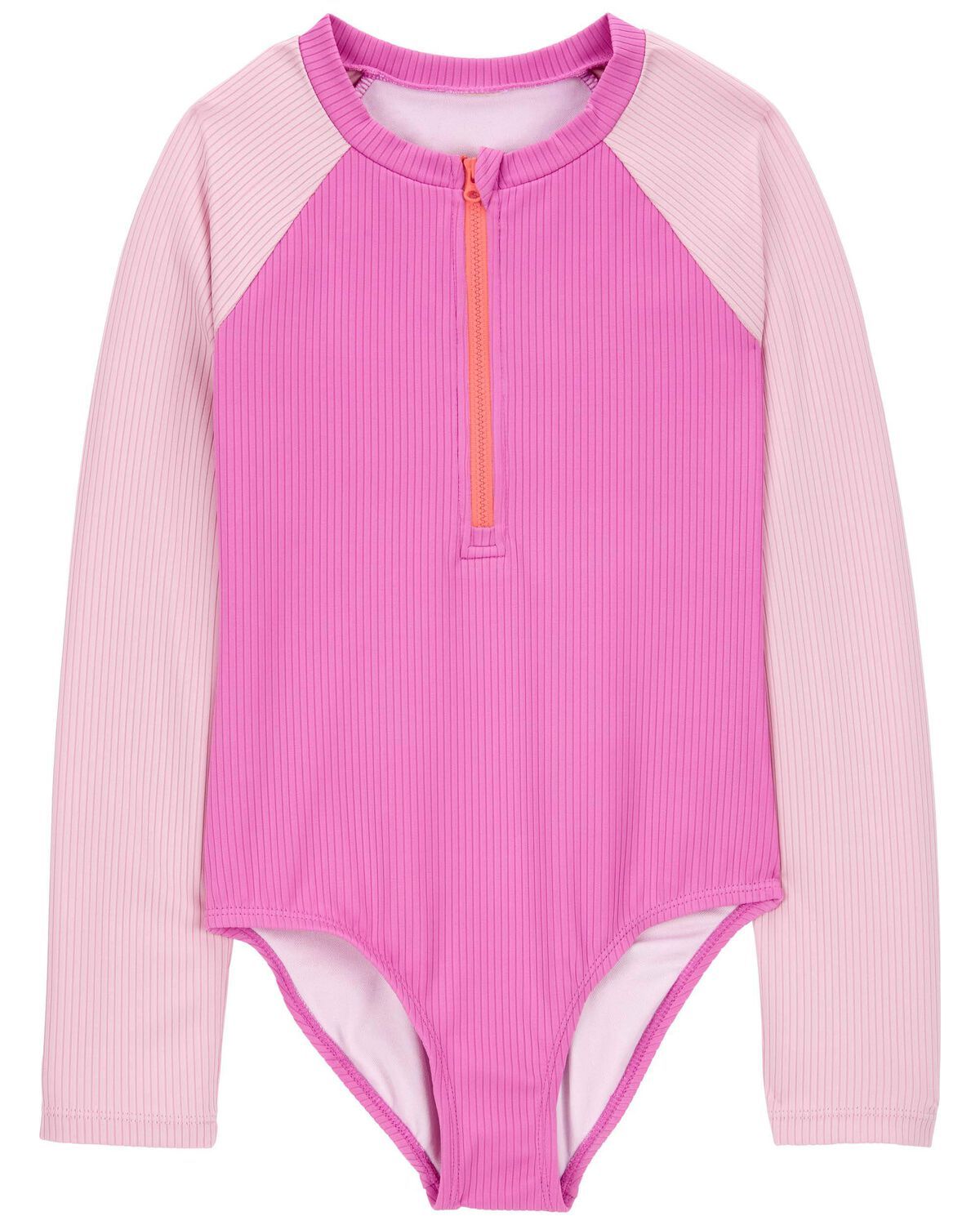 Pink Kid 1-Piece Ribbed Swimsuit | carters.com | Carter's
