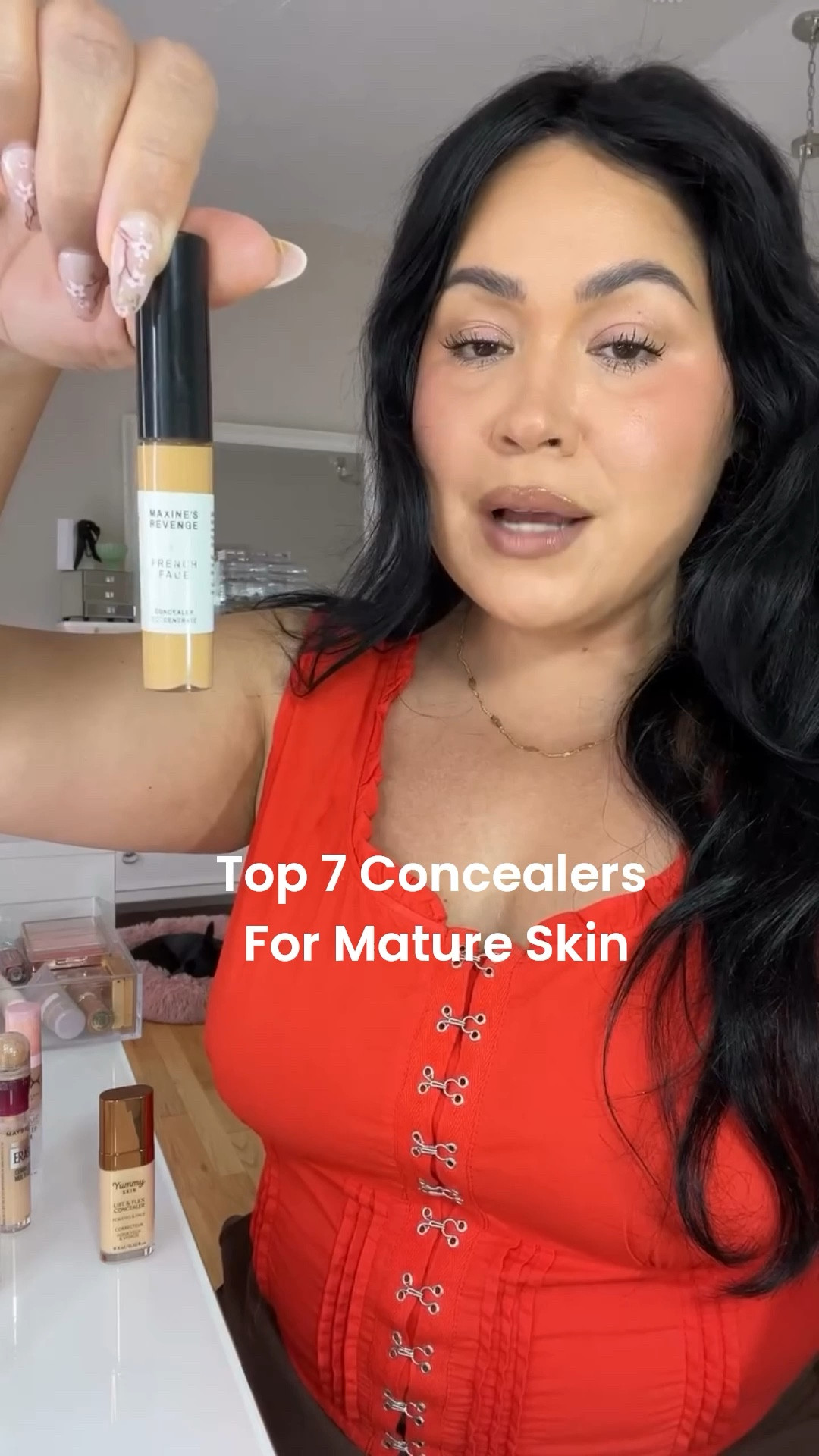 Top 7 concealers for mature skin. These are all lightweight, medium or medium + coverage and are not prone to creasing. 

All products I recommend are linked in my bio #ltk 
@saiebeauty slip tint concealer 11
@maxinesrevenge french face concealer LM beige 
@danessamyricksbeauty Yummy Skin concealer 7
@itcosmetics do it all concealer medium neutral 305
@morphebrushes wakeup artist beige 6N 
@maybelline instant age rewind eraser 122
@nyxcosmetics bare with me shade beige

#matureskinmakeup #matureskin #concealers #honestreview #musthavemakeup #affordablemakeup #nofiltermakeup