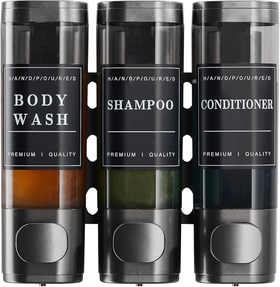 Shower Soap Dispenser Wall Mounted No Drill Shampoo Dispenser for Shower Wall Shampoo and Conditi... | Amazon (US)