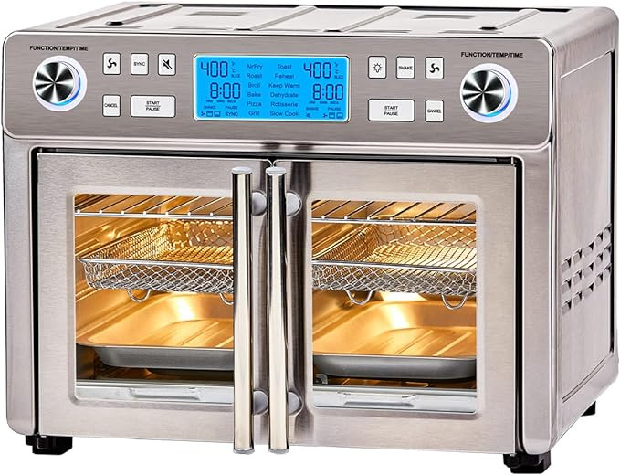 Emeril Lagasse Dual Zone 360 Air Fryer Oven Combo with French Door, 25 QT Extra Large, Cook Two F... | Amazon (US)