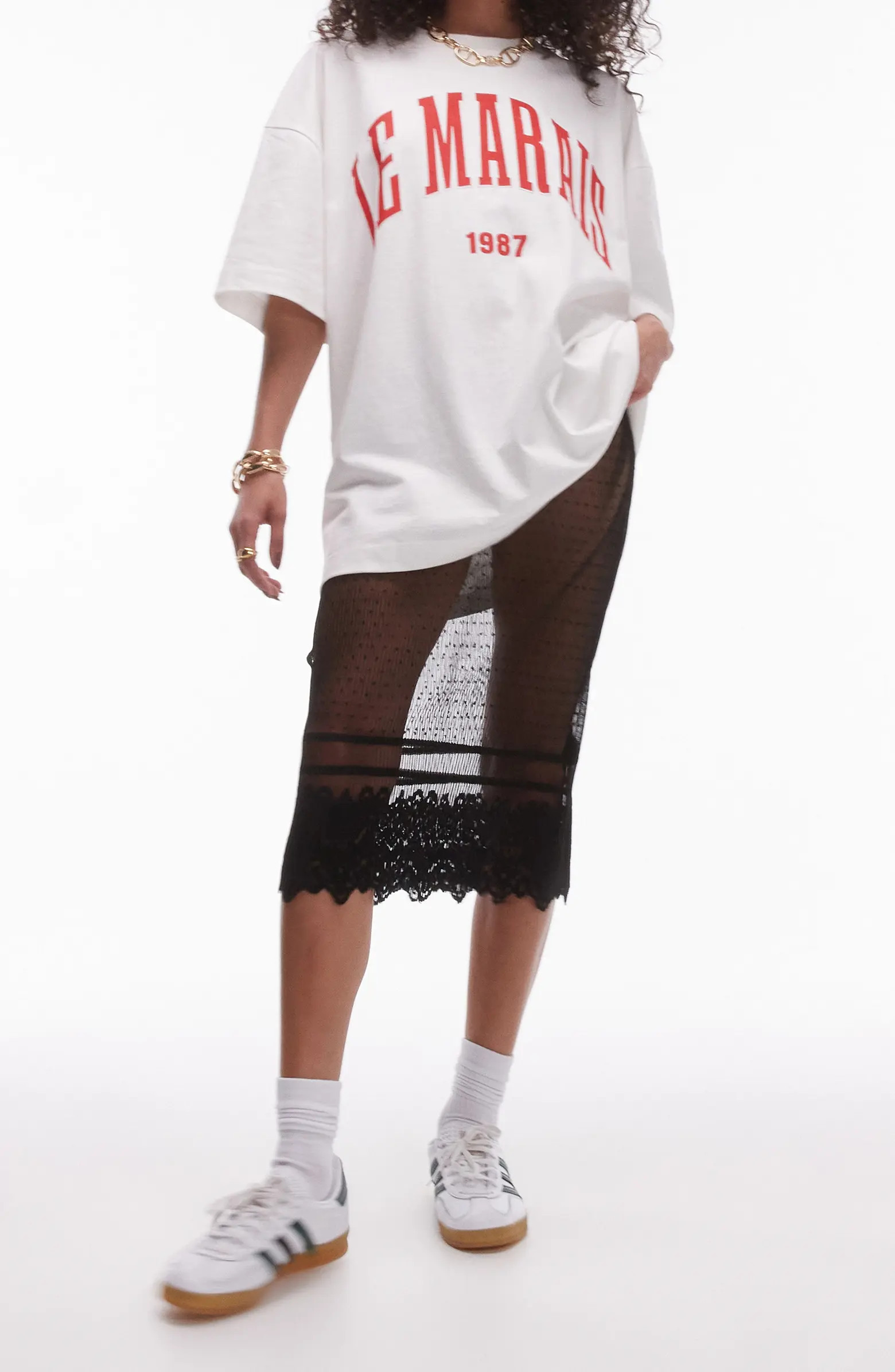 Topshop '90s Sheer Lace Skirt | Nordstrom | Nordstrom