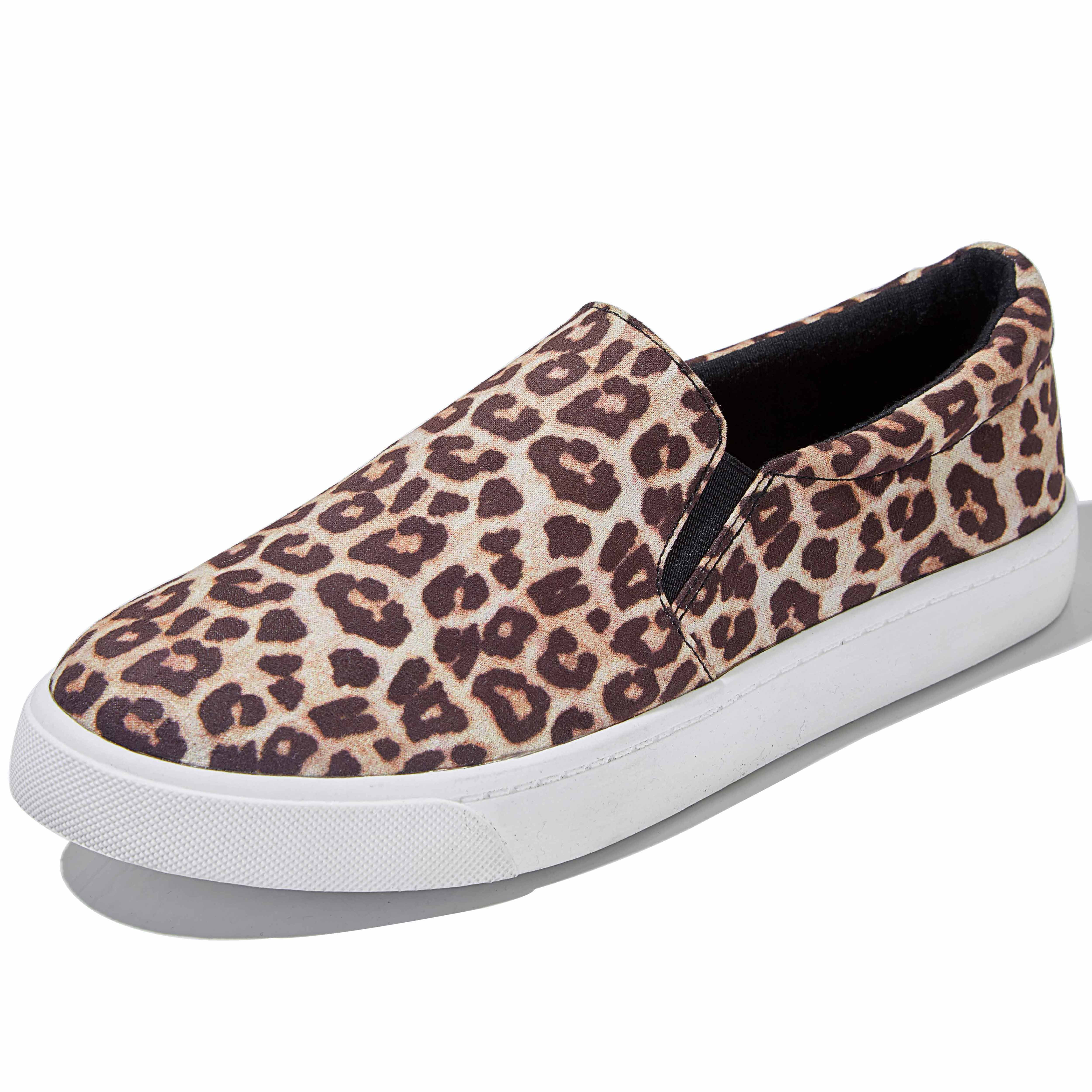 Slip-On Flats for Woman Men Sneakers Fashion Summer Set Beach Shoes Casual Slip-on Loafers Cheeta... | Walmart (US)