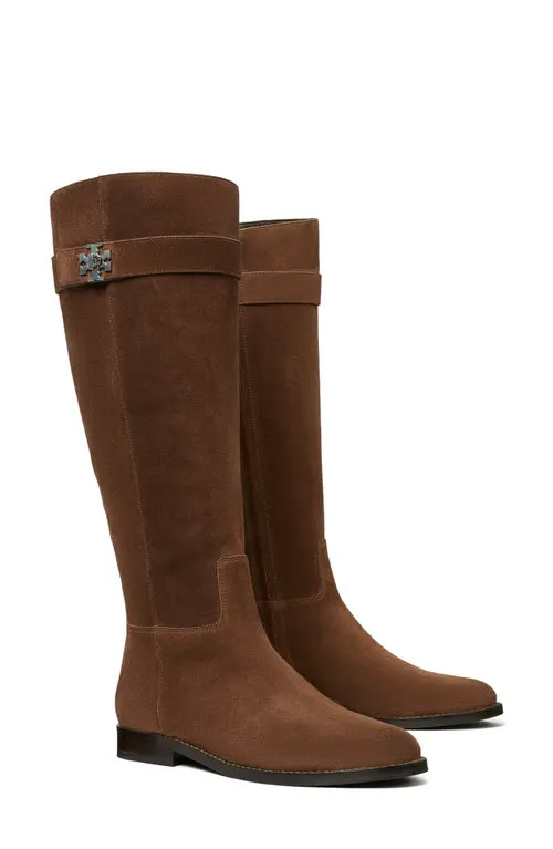 Tory Burch T Lock Knee High Riding Boot in Dark Cocoa at Nordstrom, Size 11 | Nordstrom