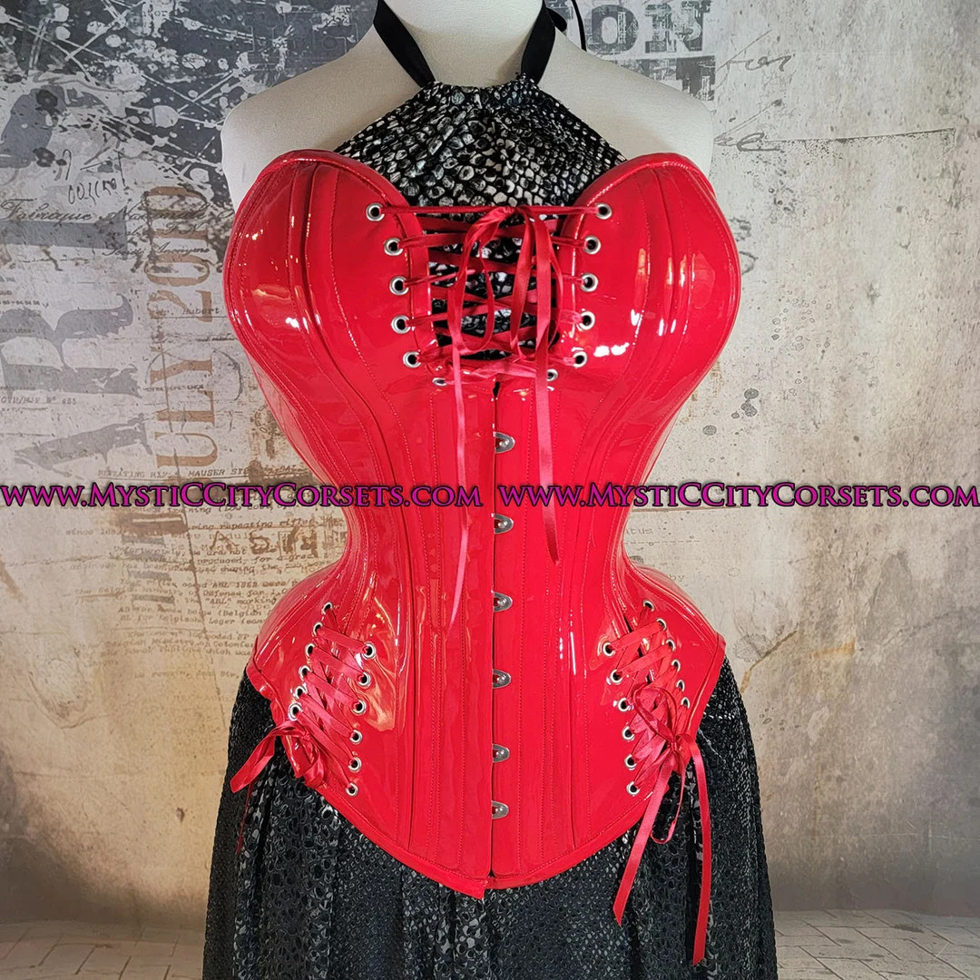 New MCC-30 Red PVC Overbust Tightlacing Corset Mystic City Corsets - Etsy | Etsy (US)
