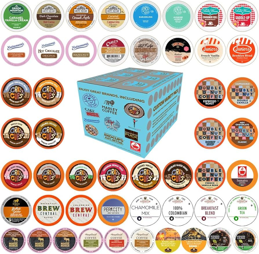 Variety Pack of Coffee, Tea, and Hot Chocolate - Great Sampler of Coffee, Tea, and Hot Cocoa for ... | Amazon (US)