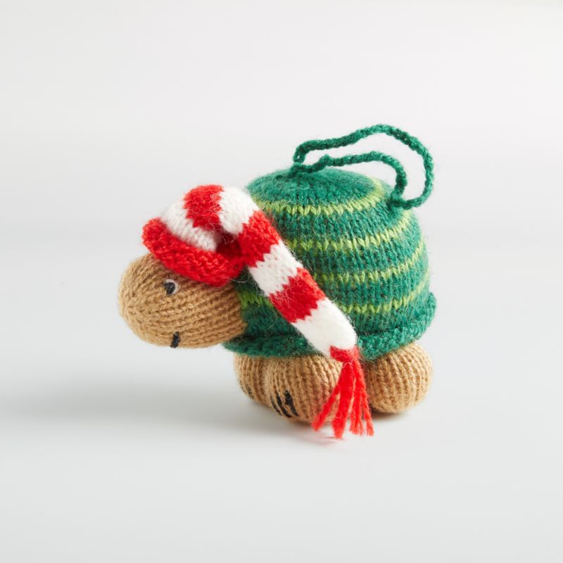 Handmade Alpaca Turtle with Hat Christmas Tree Ornament + Reviews | Crate & Barrel | Crate & Barrel