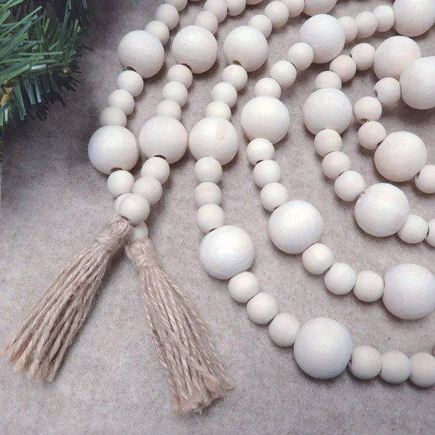 Holiday Time S/2 9ft 14/25 Nwod Bead W/jte Tasel Gald - Walmart.com | Walmart (US)