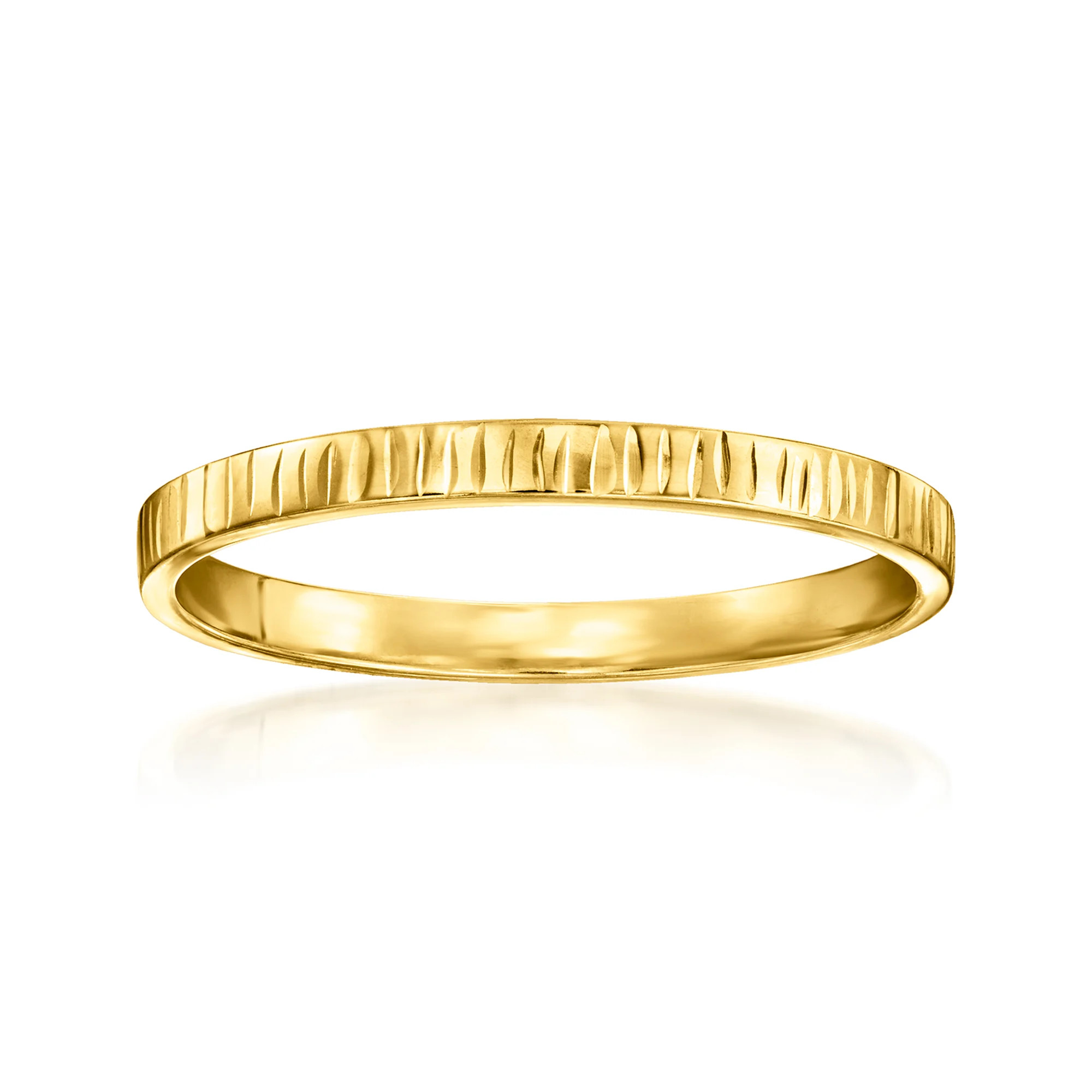 Italian 10kt Yellow Gold Textured Ring | Ross-Simons
