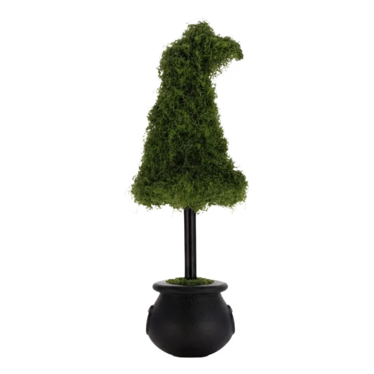 Moss Witch Hat Topiary in Cauldron,20 Inch Textured Artificial Moss Tabletop Ornament,Texas Style... | Walmart (US)