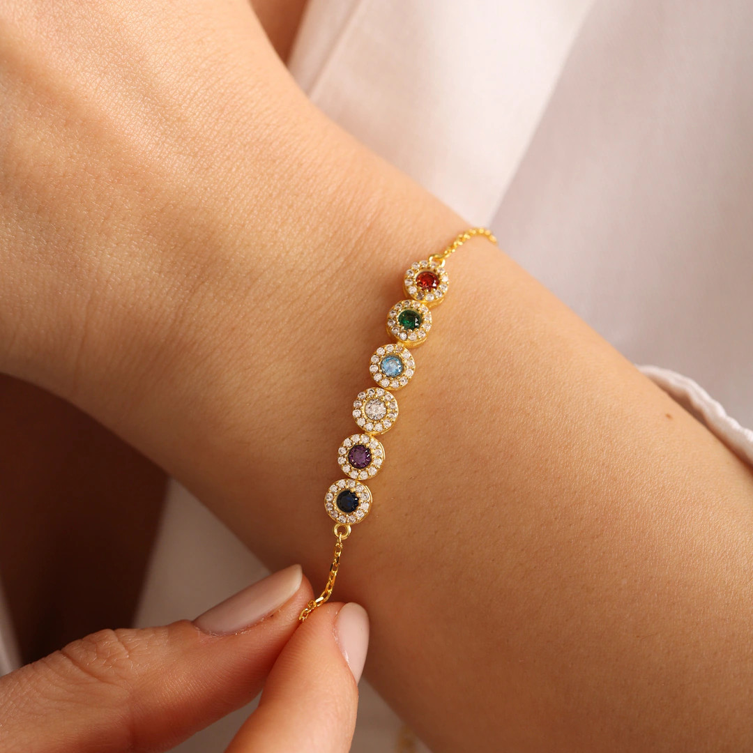 Custom Birthstone Bracelet Birthstone Bracelet for Mom - Etsy | Etsy (US)