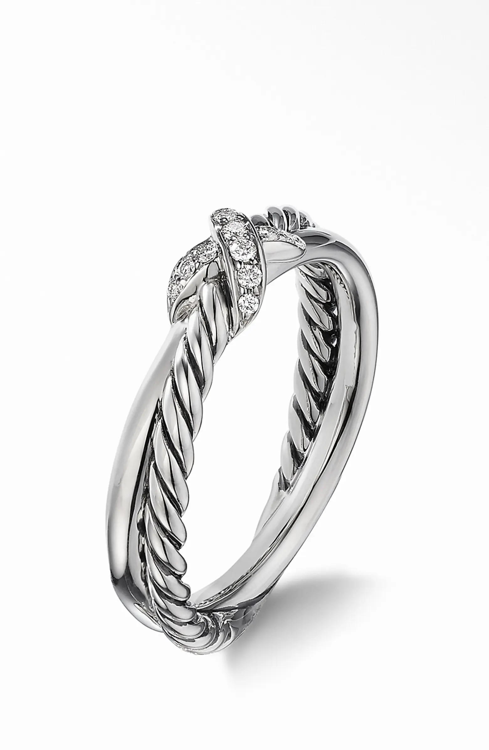 Petite X Ring with Pavé Diamonds | Nordstrom