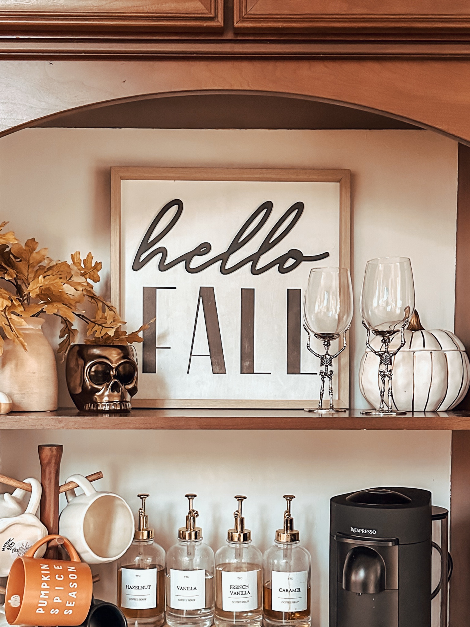 My skeleton glasses are pottery barn dupes, but I love them so much I’ll probably have to purchase the OG if I can’t find more. 

Halloween 
Summerween 
Fall decor 
Skeleton glasses 

#LTKSeasonal #LTKHome