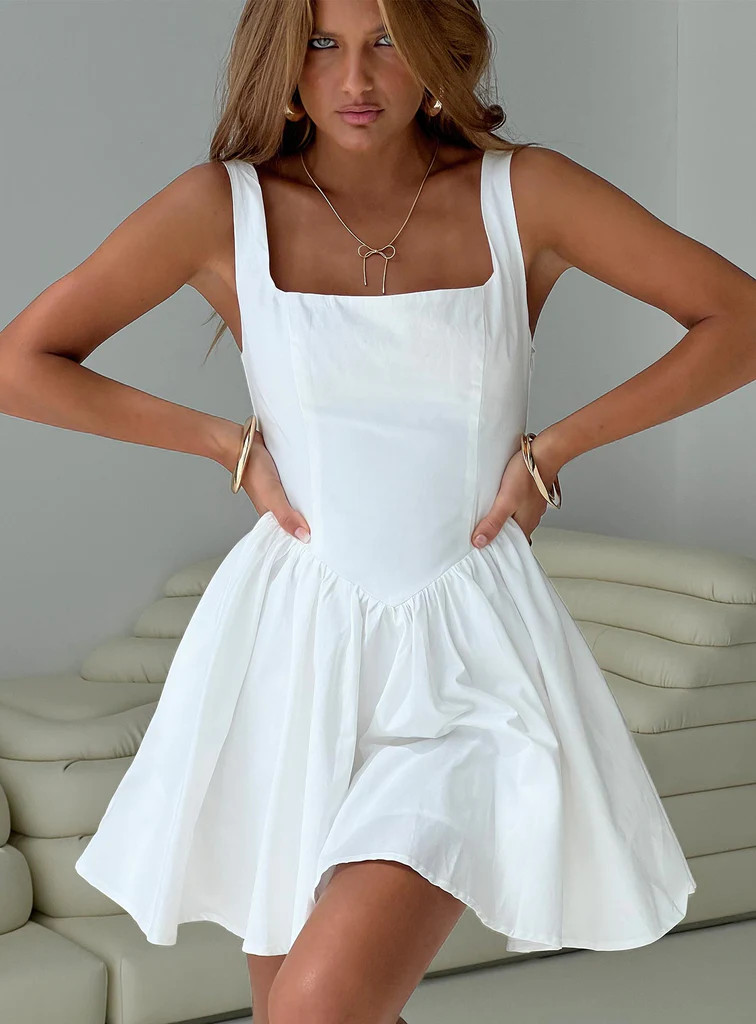 Straplie Mini Dress White | Princess Polly AU