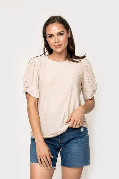 Twisted Sleeve Pin Dot Top | Gibson