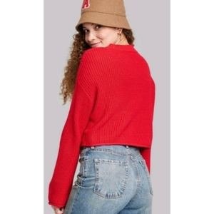 Wild Fable Long Sleeve Cropped Sweater Red Size M | Poshmark