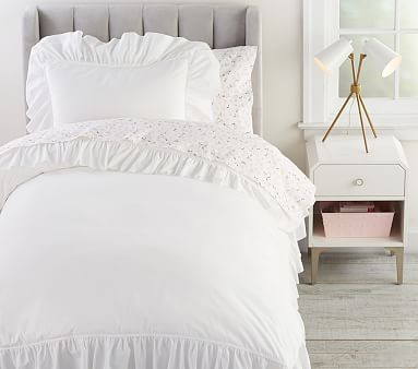 Organic Washed Cotton Ruffle Duvet Cover & Shams | Pottery Barn Kids