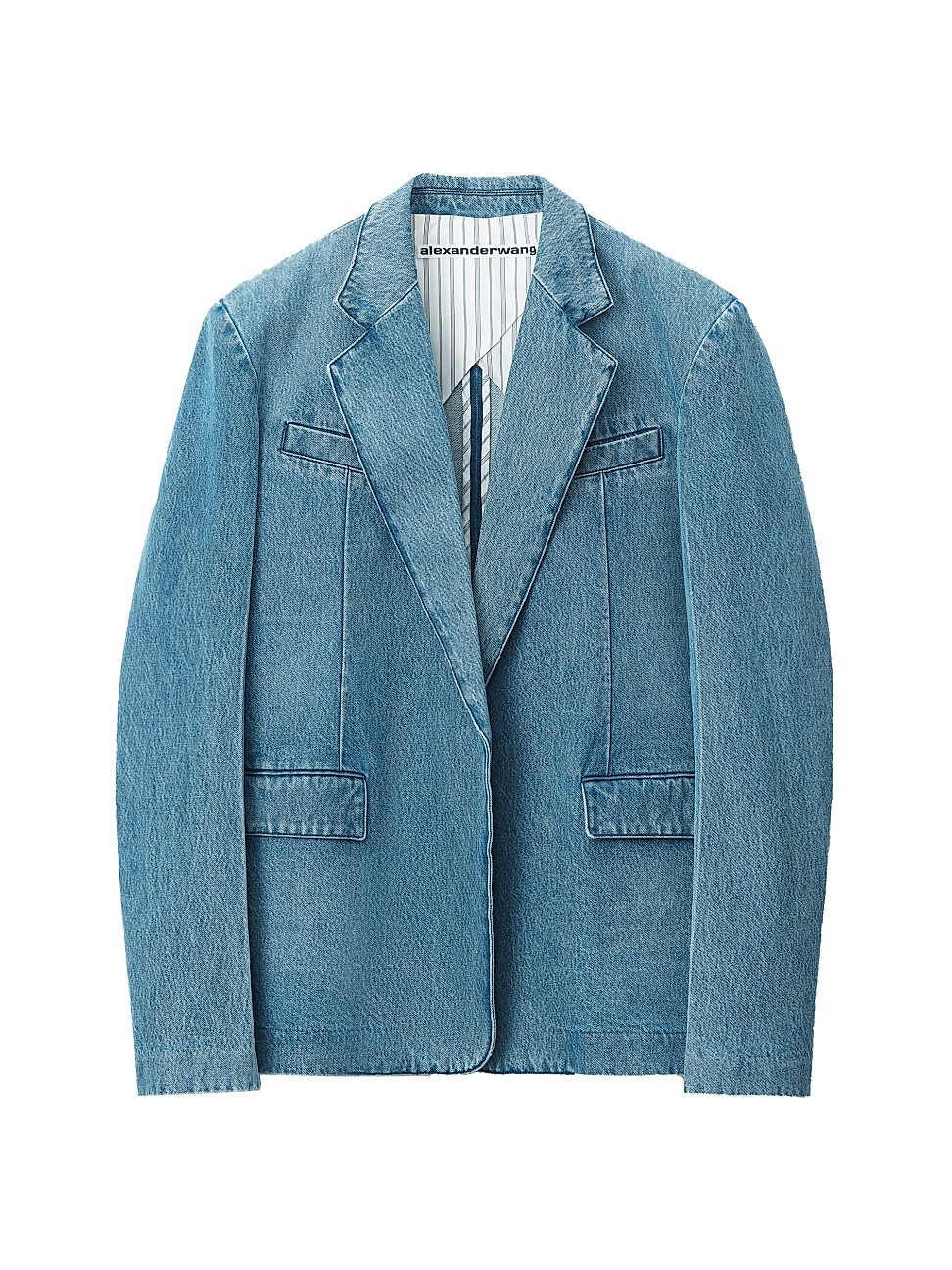 Women's Boxy Denim Blazer - Medium Marbled Indigo - Size 10 | Saks Fifth Avenue