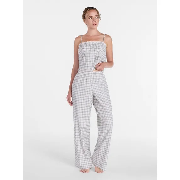 Joyspun Women's Poplin Pajama Pants, 31'' Inseam, Sizes XS-3X | Walmart (US)
