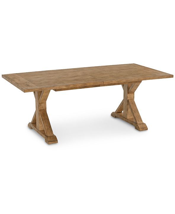 Trisha Yearwood Coming Home Double Trestle Extendable Dining Table | Macys (US)