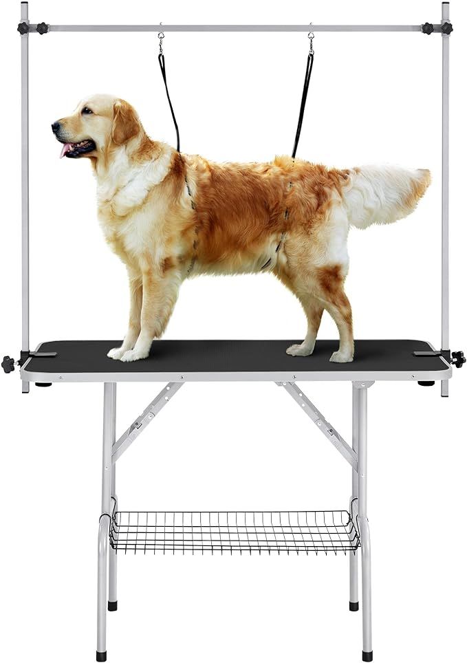 Yaheetech 46'' Pet Grooming Table for Large Dogs Adjustable Height Portable Trimming Table Drying... | Amazon (US)