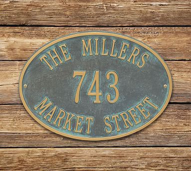 Hawthorne Oval Wall Address Plaque | Pottery Barn (US)