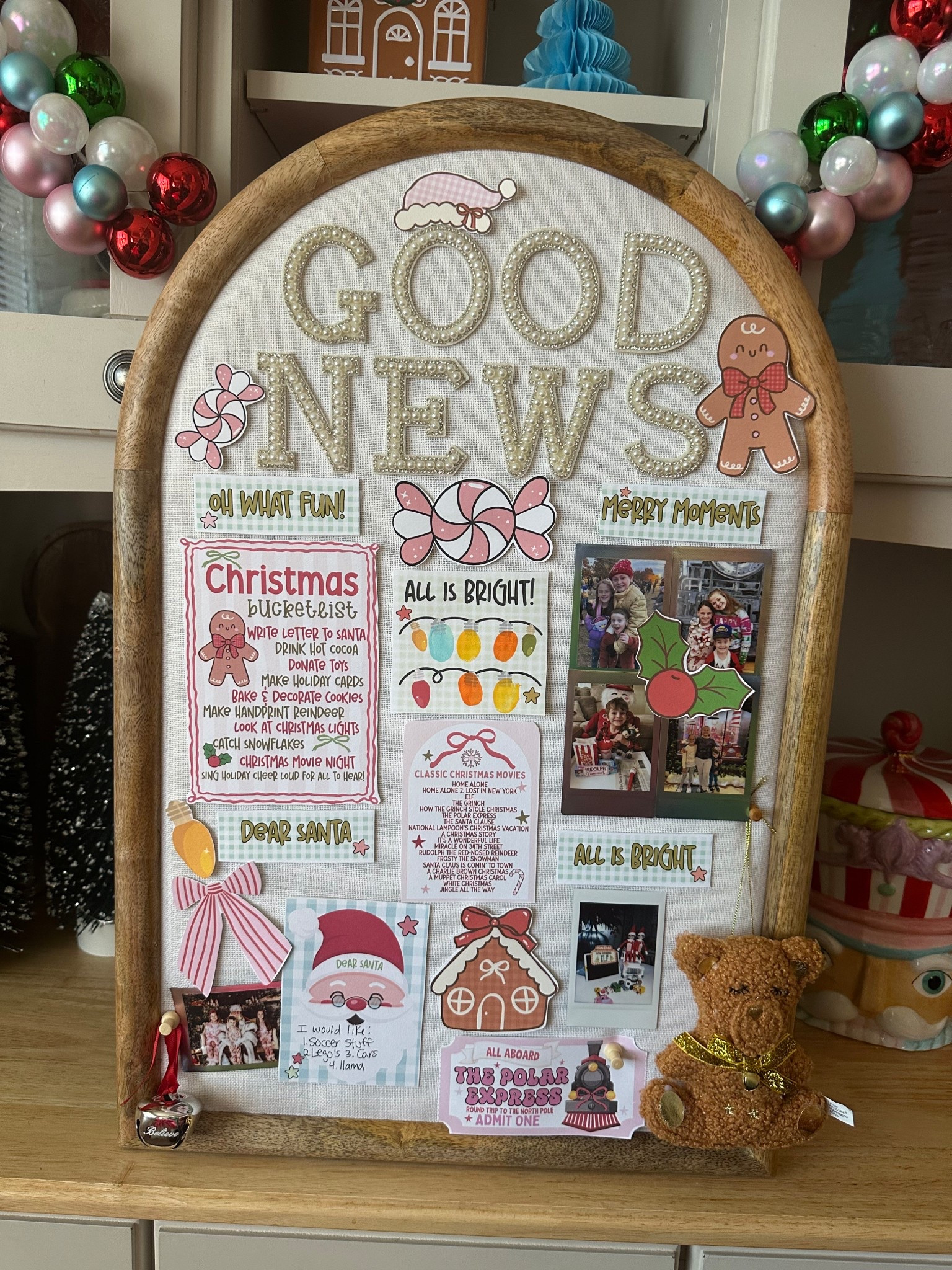 Grab a pin board and create the good news board! Grab the free printables on my IG page 🎄

#LTKHome #LTKHoliday #LTKSeasonal