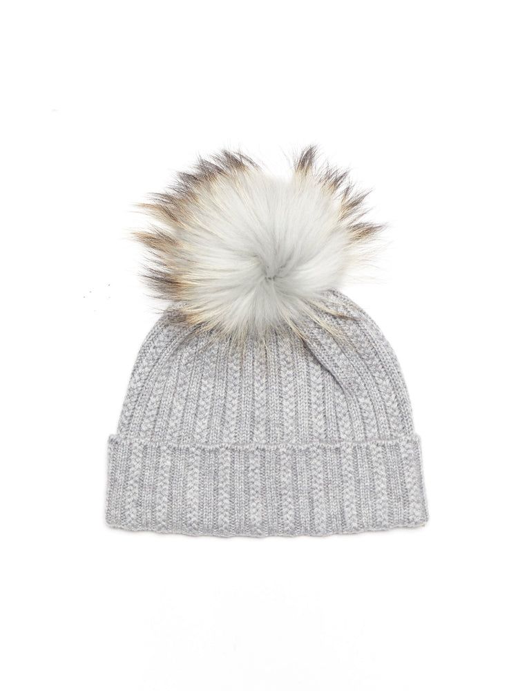 Fur Pom Pom Chunky Hat | Gobi Cashmere