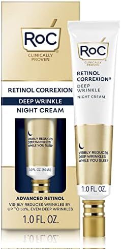 RoC Retinol Correxion Deep Wrinkle Anti-Aging Night Cream, Daily Face Moisturizer with Shea Butte... | Amazon (US)