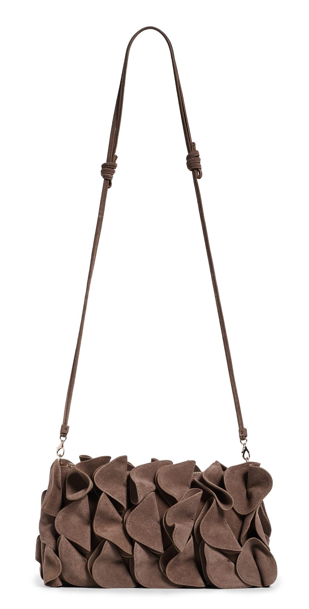 FARM Rio Suede Flower Clutch Bag Sand One Size | Shopbop
