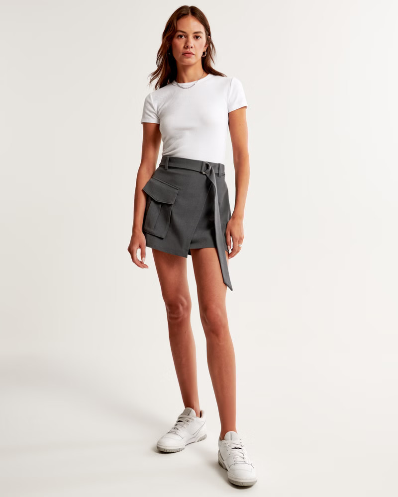 Wrap-Front Utility Mini Skort | Abercrombie & Fitch (US)