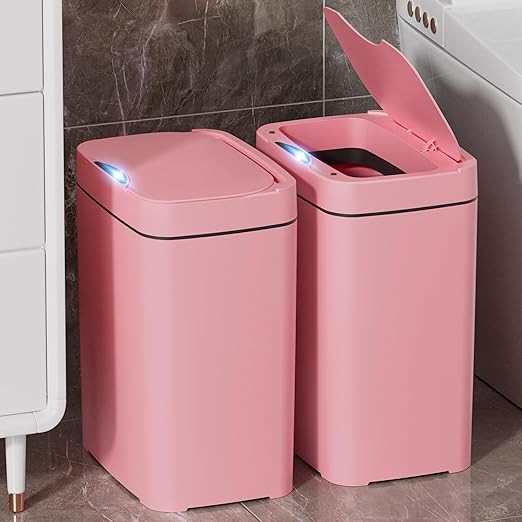 2 Pack 2.7 Gal Bathroom Trash Can with Lid, Automatic Trash Can Small Smart Garbage Can Touchless... | Amazon (US)