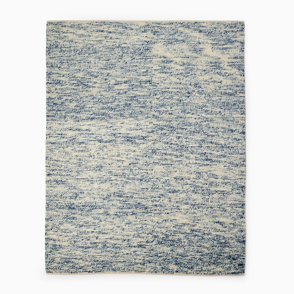Mini Pebble Jute Wool Rug, 5x8, Midnight | West Elm (US)