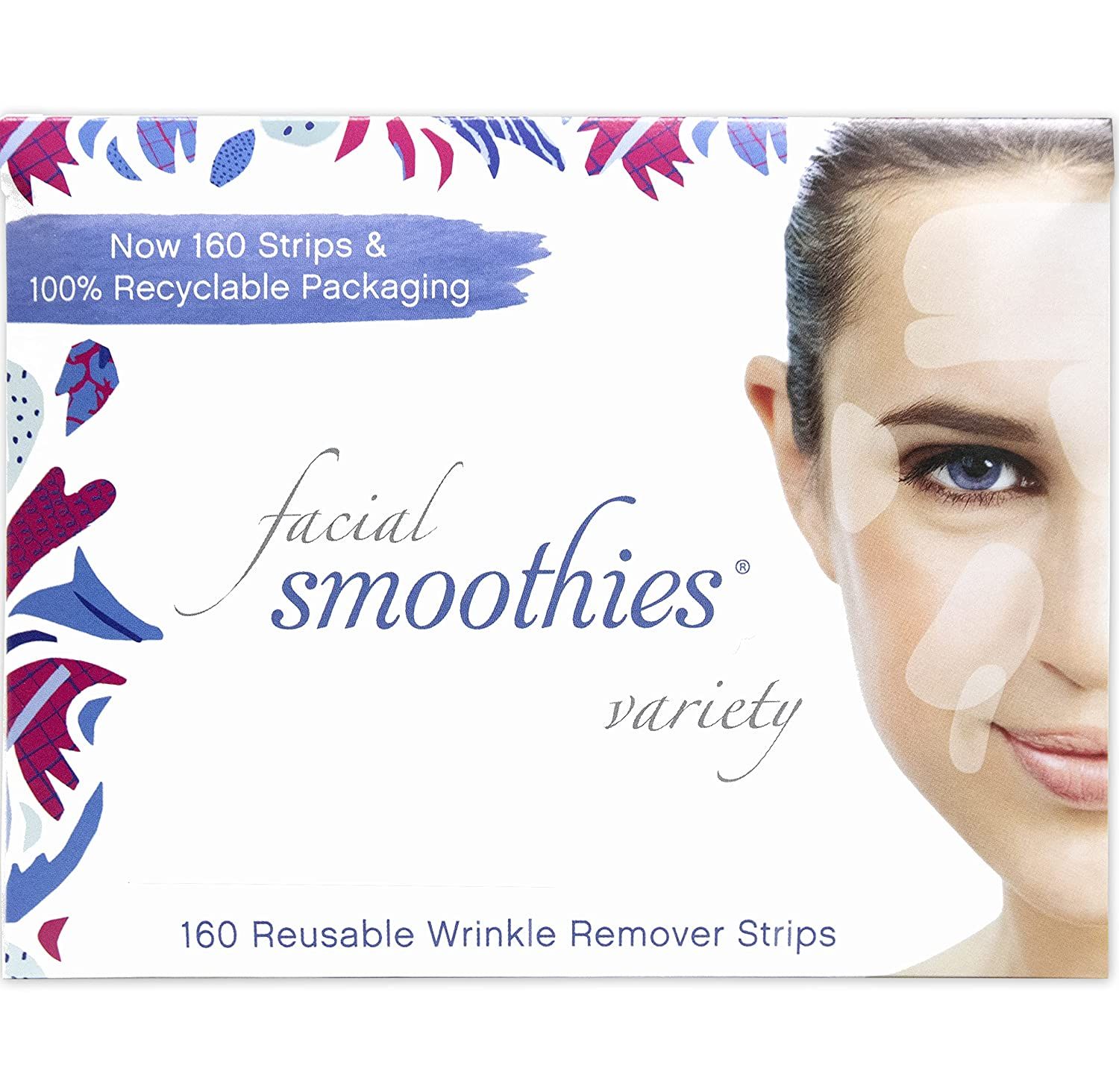 Smoothies Facial VARIETY Wrinkle Remover Strips 160 anti-wrinkle patches in 6 shapes | Amazon (US)