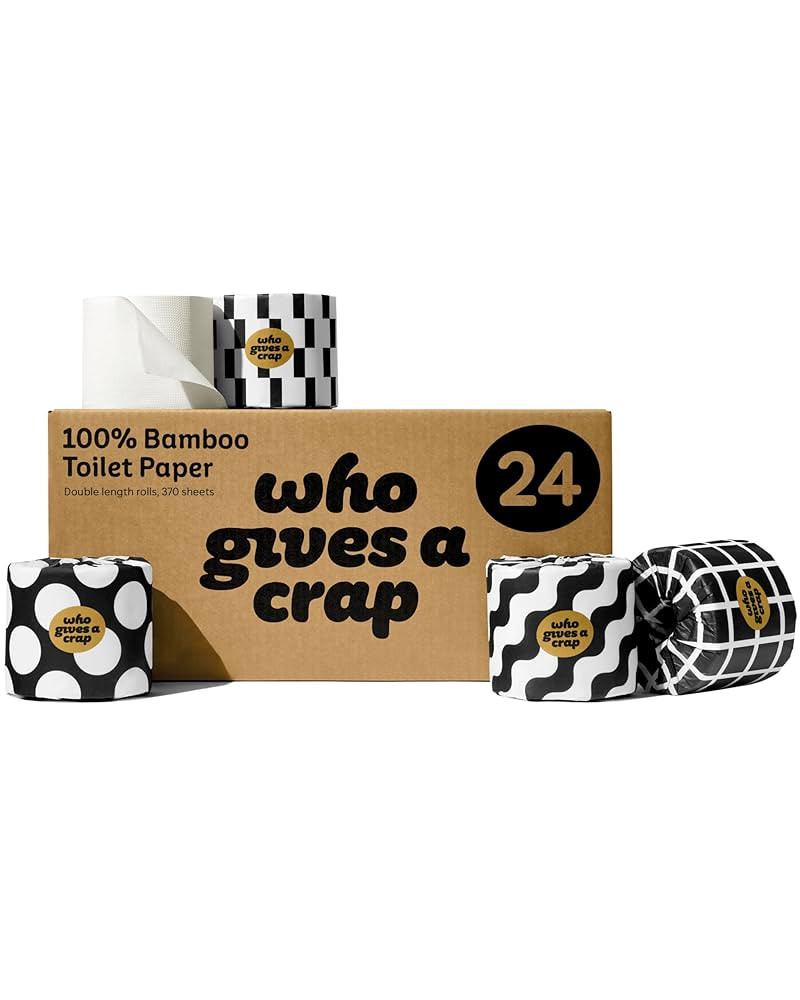 Who Gives A Crap 100% Bamboo Toilet Paper, 24 Rolls, 3 Ply, 330 Sheets, Long, Strong & Soft Toile... | Amazon (US)