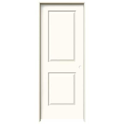 JELD-WEN  Cambridge 30-in x 80-in White 2-Panel Square Hollow Core Prefinished Molded Composite ... | Lowe's