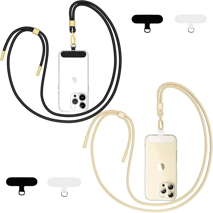 Phone Lanyard 2 Pack - Universal Crossbody Neck Strap with 4 Pads Durable Adjustable Nylon Phone ... | Amazon (US)