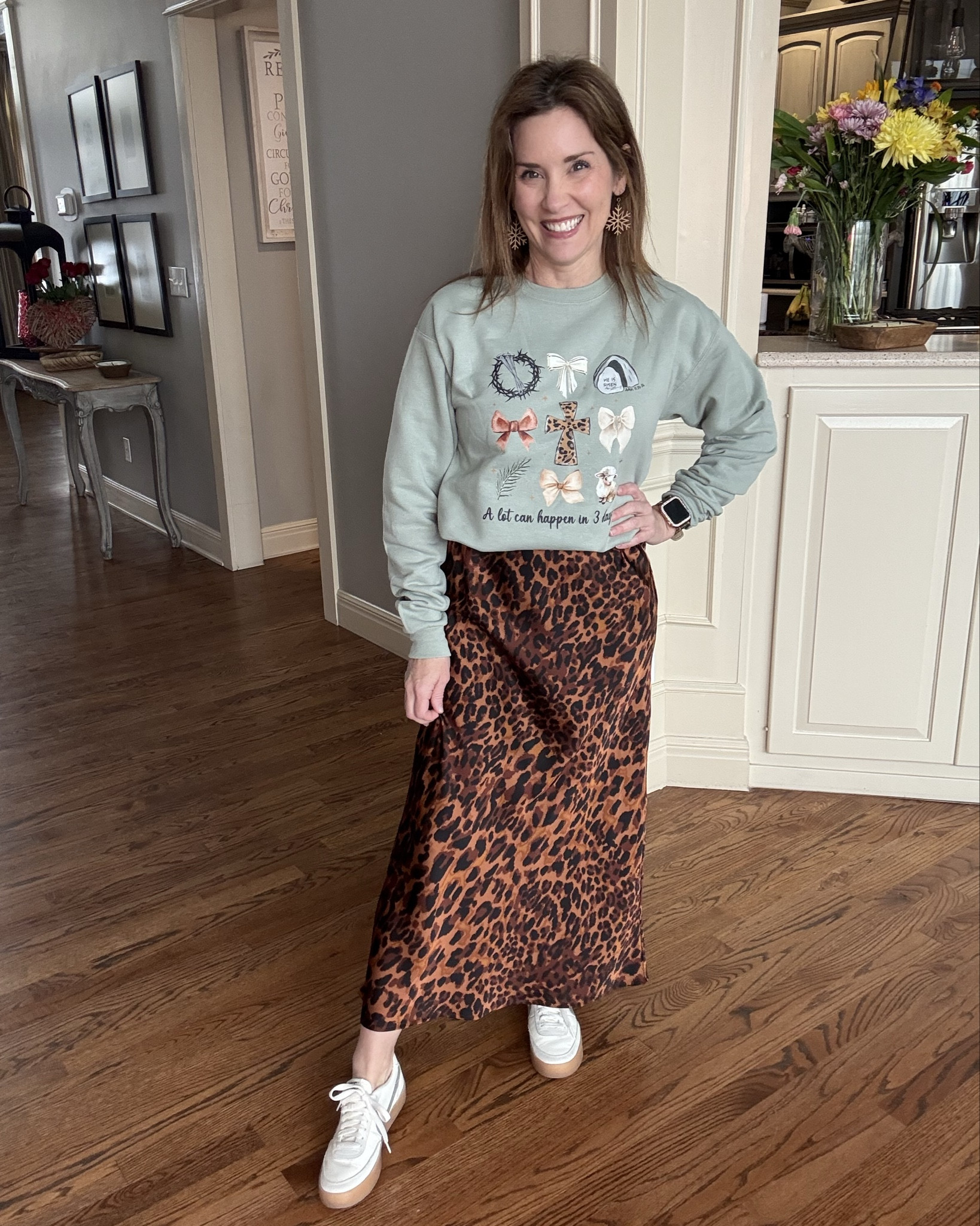 Love this leopard print skirt. Dress up or down. 
Wearing a XS 
Crazy Busy Mama 

#LTKStyleTip #LTKFindsUnder50 #LTKOver40