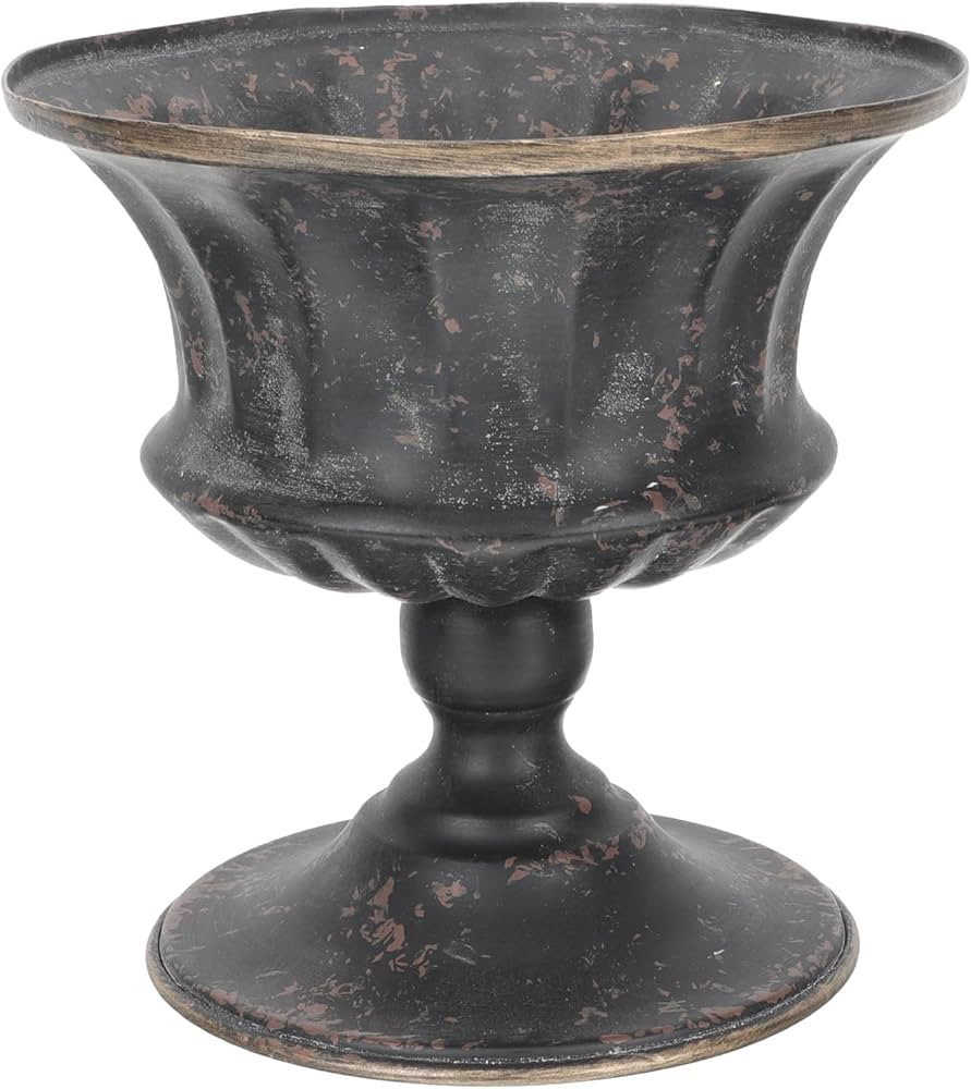 Urn Planter Metal Urn Flower Pot Farmhouse Bucket Urn Flower Pots Tall Planter for Indoor Outdoor Plants Garden Pillar Flowerpot Plant Desktop Ornament 5.91 x 5.91x 5.71inch | Amazon (US)