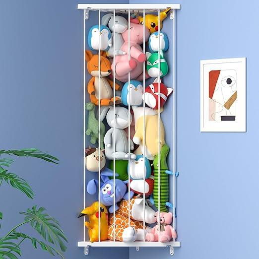 Befayoo Corner Stuffed Animal Storage Toy Organizer - Kids Room Stuffed Animal Holder Length Adju... | Amazon (US)