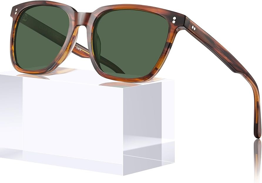 CARFIA Retro Acetate Polarized Sunglasses for Men UV400 Protection Driving Outdoor Anti-Glare Sun... | Amazon (US)
