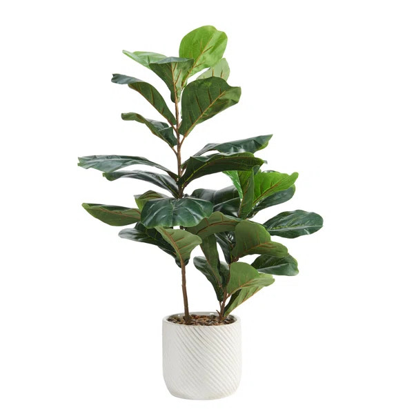 Trendy Fiddle Leaf Fig Artificial Floor Plant | Wayfair Professional