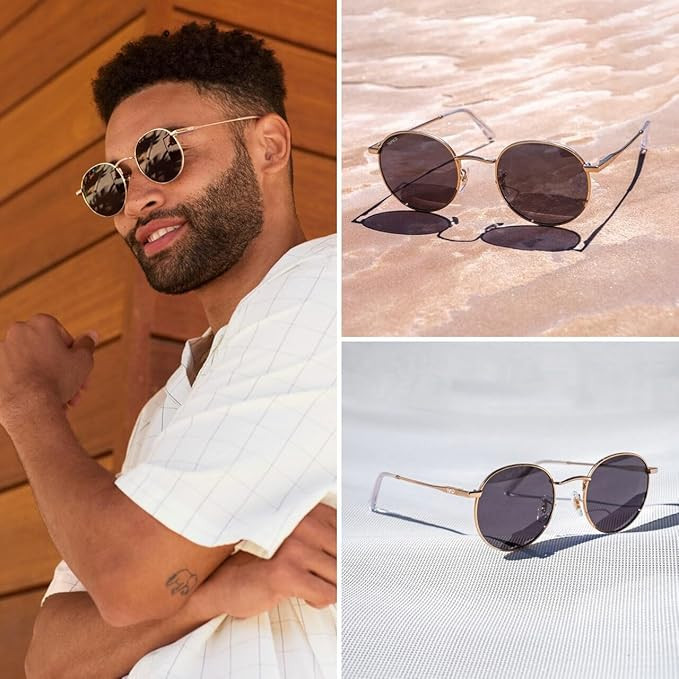 WearMe Pro - Reflective Lens Round Trendy Sunglasses | Amazon (US)